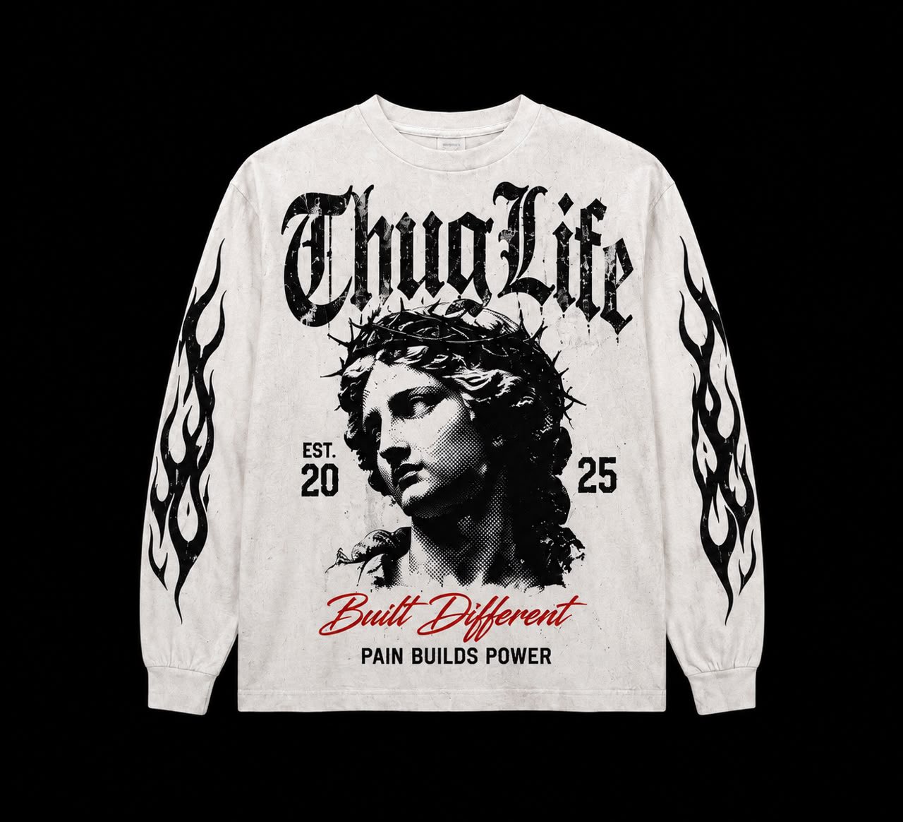 BUILT DIFFERENT II LONG SLEEVE — WASHED WHITE