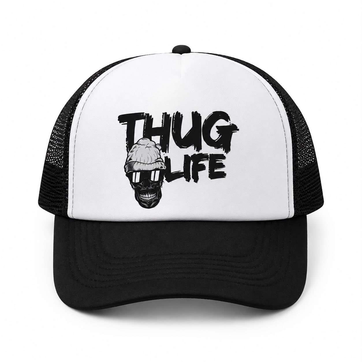 TRUCKER CAP — BLACK/WHITE