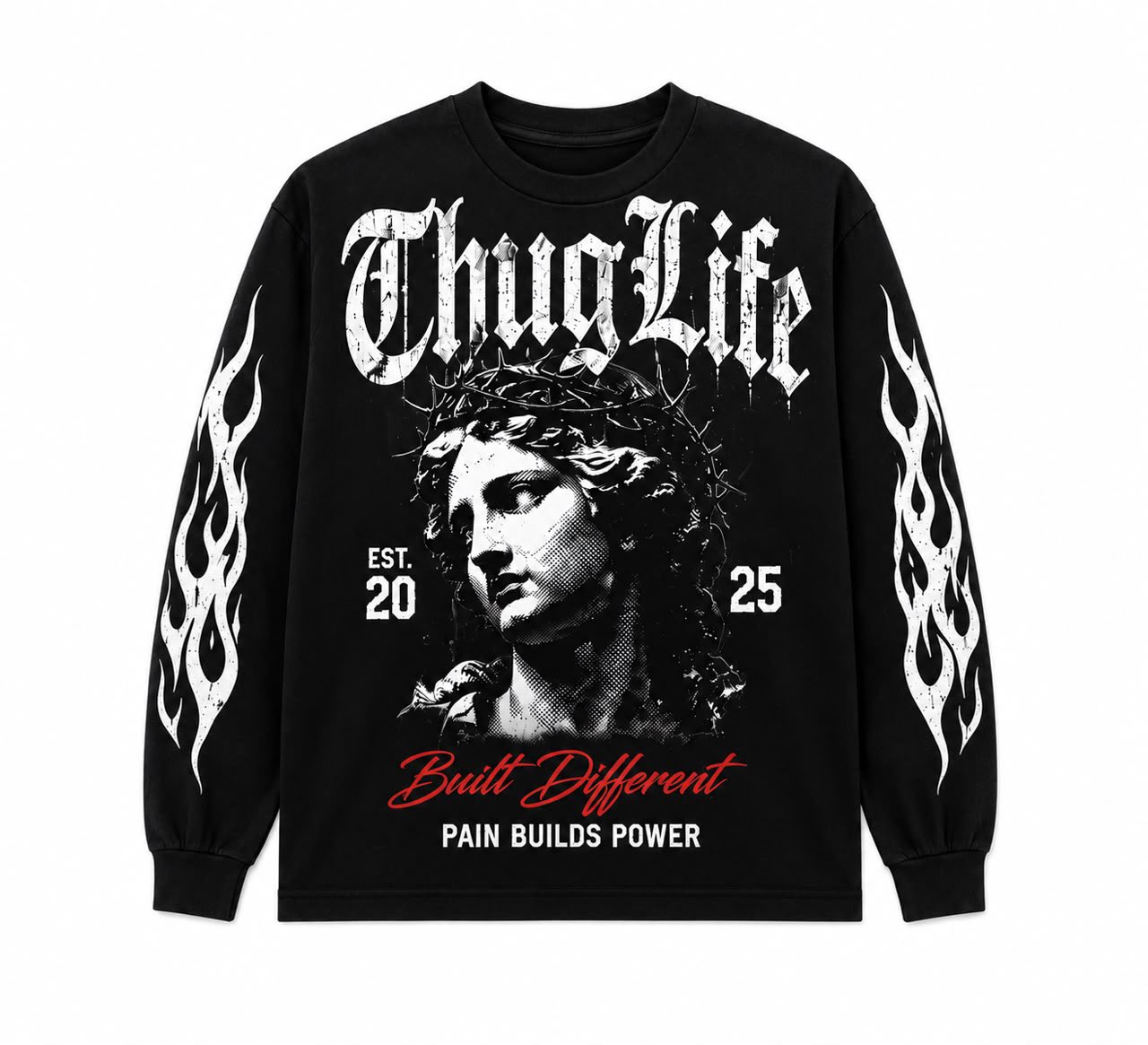 BUILT DIFFERENT LONG SLEEVE — BLACK
